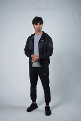 Nik Premium Pattern Black Tracksuit