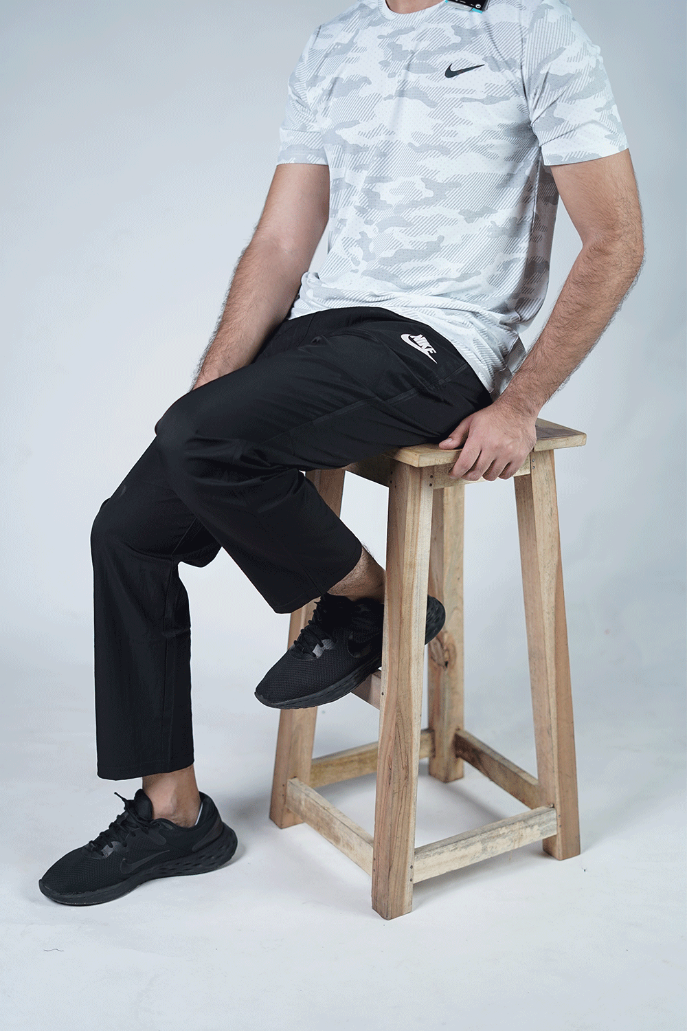 Nik Black Straight Fit Trouser