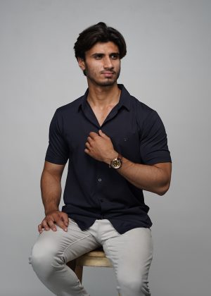 Exclusive Armni Navy Button Down Shirt